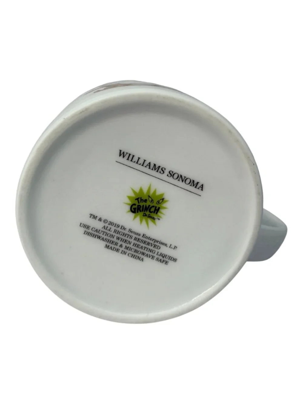 Williams Sonoma The Grinch Christmas Coffee Mug Cup‎ Sleigh Dr Seuss